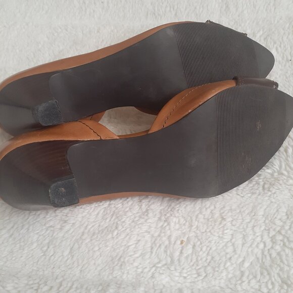 NINE & CO D'ORSAY HEELS POINTY TOE PUMPS JJBELISMA BROWN LEATHER-WOMENS SIZE 6.5 - Picture 7 of 7